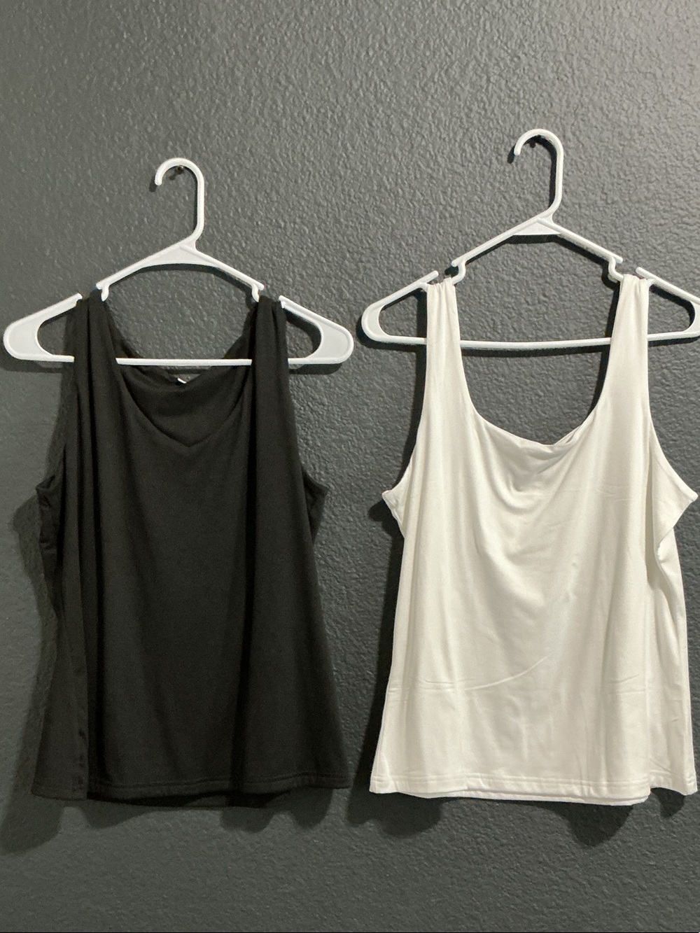 Amazon Women's Cowl Neck Tank Tops - Black & White